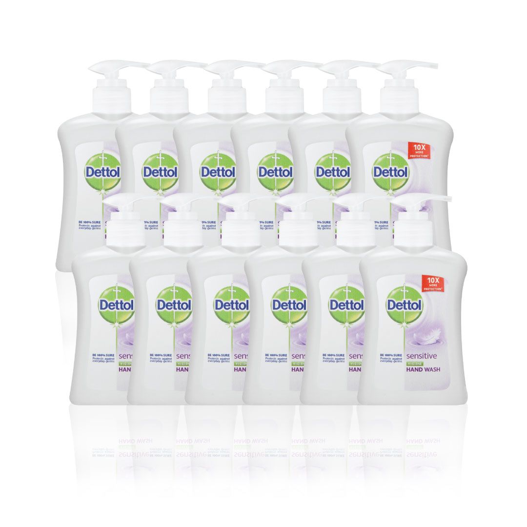 Dettol 12 x 200m, Liquid Hand Wash, Liquid Soap, Sensitive Buy Online